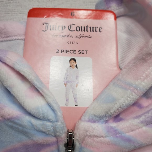 Juicy Couture Girls Track Suit Size 6 Pink, Purple, White Tye-dye - Picture 7 of 13